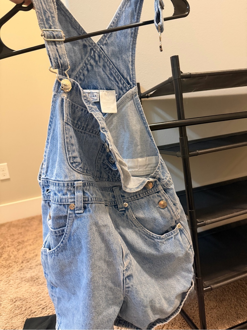 Arizona Jean Company Light Blue Denim Overall Romper